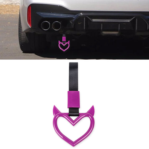 x xotic tech JDM Devil Shaped Tsurikawa Subway Train Bus Handle Straps Drift Charm Rear Bumper Warning Loops Ring for Cars, SUV Interior Exterior Decoration