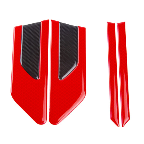 Blue Reflective Carbon Fiber Car Side Door Warning Protector Guard Decals 11.6"