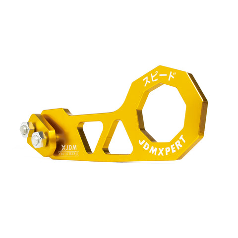 Xotic Tech Auto Aluminum JDM Rear Tow Hook Kit Racing Style Trailer Towing Ring Decoration Car Accessories , Universal Fit Car , Truck , SUV , Most Vehicles (Gold)