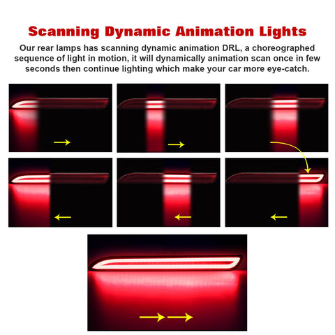 LED Rear Bumper Reflector Brake Light for Toyota Camry Matrix Sienna Venza Avalon Sienna/for Lexus IS-F GX470 RX300, Red Lens