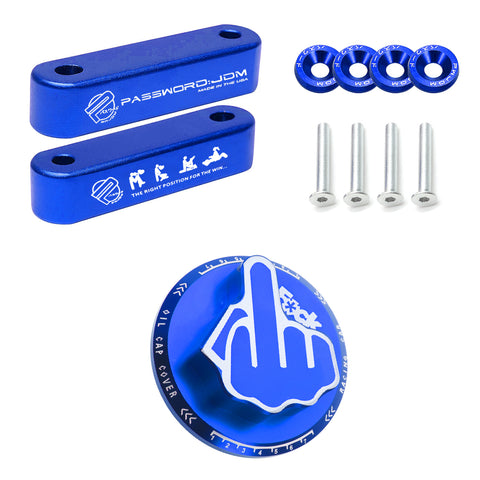 Car Fuel Oil Tank Cap+Hood Vent Spacer Risers For Honda Civic CRX Acura Integra