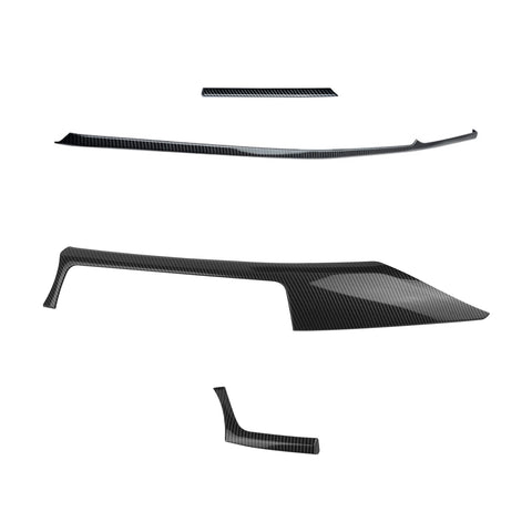 4PCS Carbon Fiber Style Dashboard Upper+Lower Strip Molding Trim For BMW F30 F31