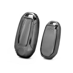 Xotic Tech Glossy Black Soft TPU Full Seal Transparent Button Smart Key Fob Shell Protector Compatible with Infiniti Q50 Q60 QX50 QX55 QX60