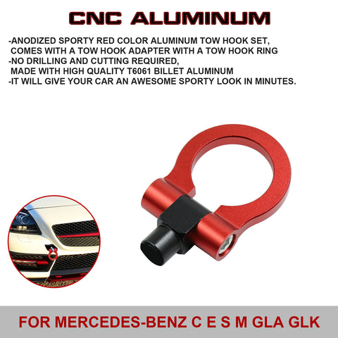 Set Front Bumper Towing Strap+Tow Hook For Mercedes-Benz C E S CLA GLK ML Class