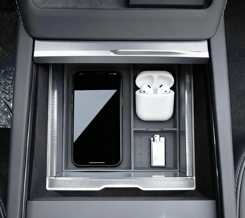 Center Console Organizer Tray Hidden Storage Box For Tesla Model 3/Y 2025 2026