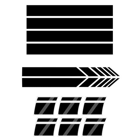 Universal For Auto Front Fender Hood + Rearview Mirror + Wheels Hub Rim Stickers