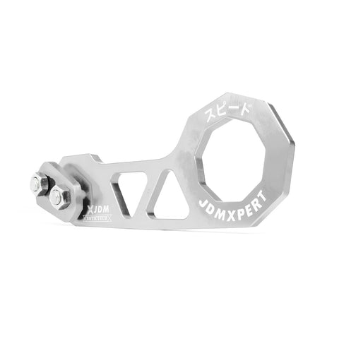 Xotic Tech Auto Aluminum JDM Rear Tow Hook Kit Racing Style Trailer Towing Ring Decoration Car Accessories , Universal Fit Car , Truck , SUV , Most Vehicles (Silver)