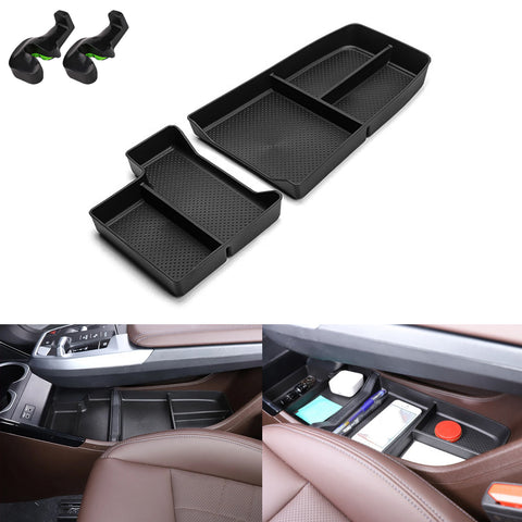 Xotic Tech Center Console Organizer Tray Compatible with BMW X1 2023 2024 U11, 2PCS Armrest Lower Console Organizer Tray Under Storage Box Accessories