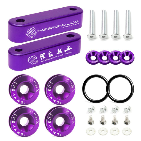 JDMPASSWORD Hood Vent Spacer Riser Kit For Honda Civic EK EF 88-00 Acura Integra