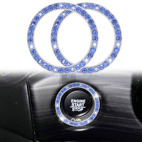 Crystal Rhinestone Car Engine Start Stop Button Bling Ring Cover Accessories