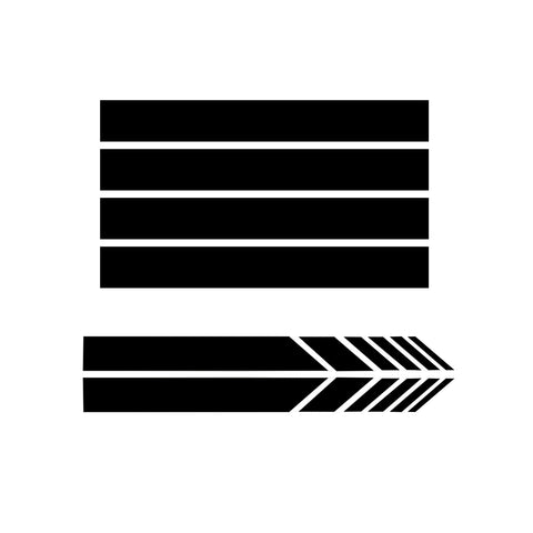 Auto Exterior Decor Front Hood Fender + Rear View Mirror Overlay Stickers Kit