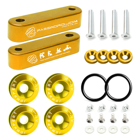 JDMPASSWORD Hood Vent Spacer Riser Kit For Honda Civic EK EF 88-00 Acura Integra