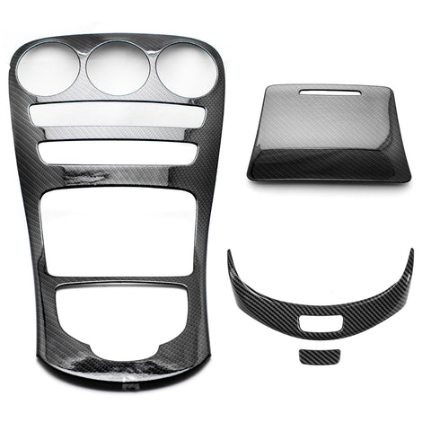 Carbon Fiber Black Gear Shift Panel Armrest Box Button Cover For Benz W205 W253