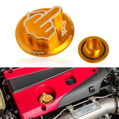 Aluminum Middle Finger Pattern Engine Oil Filler Fuel Filter Tank Cap Cover For Honda Acura
