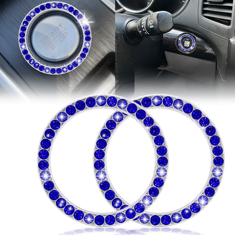 Crystal Rhinestone Car Engine Start Stop Button Bling Ring Cover Accessories