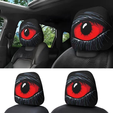 Auto Universal Fit Front Seat Halloween Scary Personalized Mask Head Rest Cover