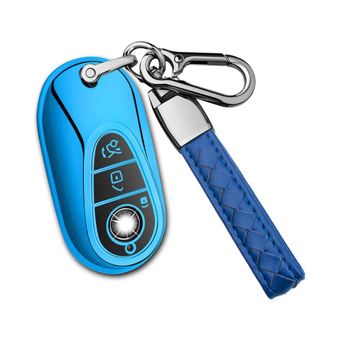 Blue Soft TPU Full Protect Remote Key Fob Cover For Mercedes-Benz S-Class 2020+