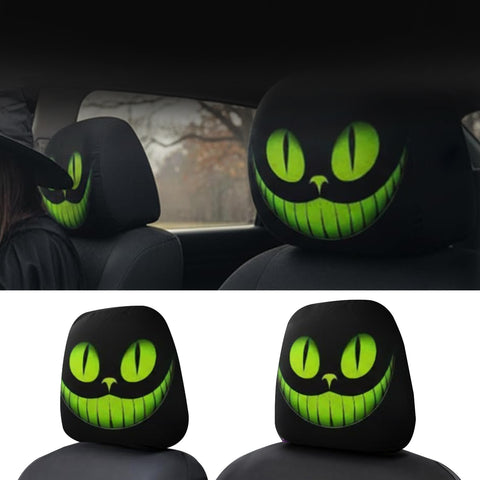 Auto Universal Fit Front Seat Halloween Scary Personalized Mask Head Rest Cover