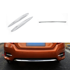 Chrome Silver Rear Bumper Lip Reflector Insert Decor Trim For Honda Civic 16-18