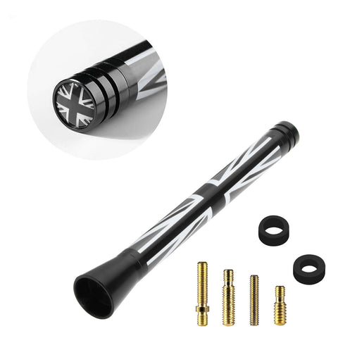 Xotic Tech Car Short/Long Antenna Union Jack Flag Checkerboard Theme Compatible with Mini Cooper All Models