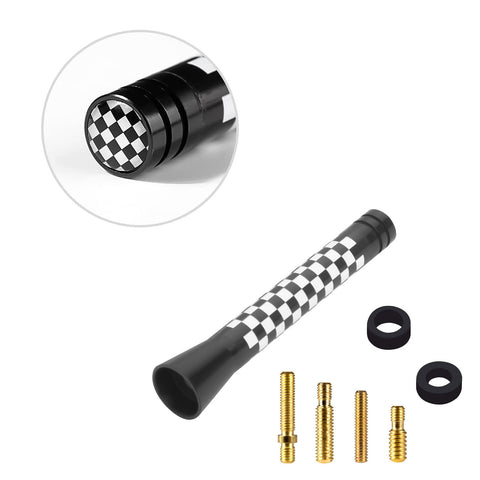Xotic Tech Car Short/Long Antenna Union Jack Flag Checkerboard Theme Compatible with Mini Cooper All Models
