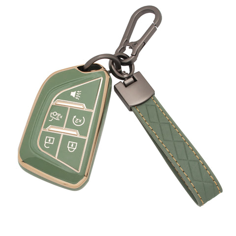 2X TPU Full Cover Remote Key Fob Holder For Cadillac CT5 Escalade 2020-2023