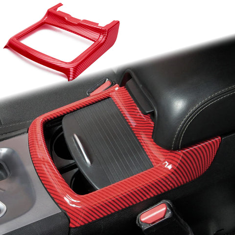 Carbon Fiber Texture Central Cup Holder Frame Trim Cover For Dodge Charger 2011-23