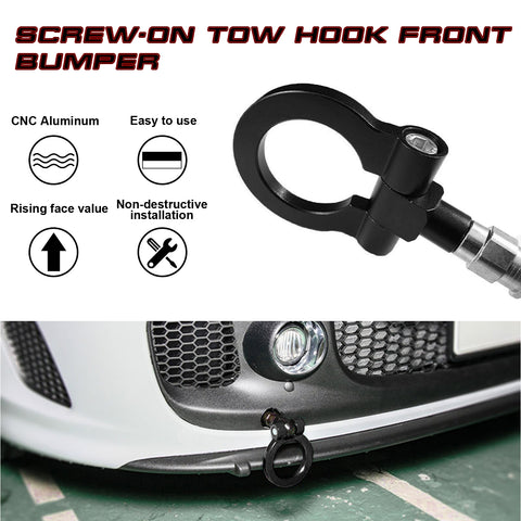 2X Sporty Front Bumper Towing Strap+Tow Hook For Honda S2000 AP1 AP2 2002-2009