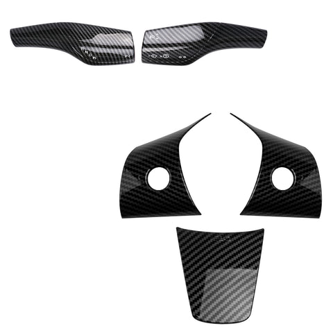 Carbon Fiber ABS Set Steering Paddle Shifter Trim Cover For Tesla Model 3 2017-2023 & Model Y 2020-up