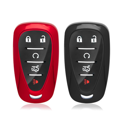 2pcs TPU Key Fob Shell Full Cover Case , Compatible with Chevrolet Camaro Malibu Impala Cruze Volt Bolt Equinox Tahoe Traverse - 3/4/5 Buttons Key