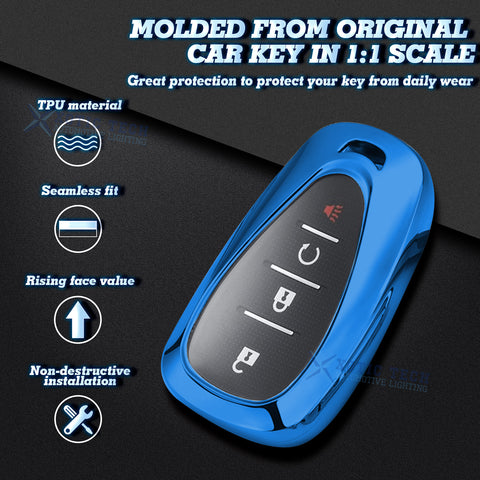 1X Keyless Remote Soft TPU Key Fob Cover Case For Chevy Camaro Malibu Cruze Spark Volt Bolt