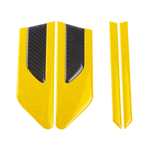 Blue Reflective Carbon Fiber Car Side Door Warning Protector Guard Decals 11.6"