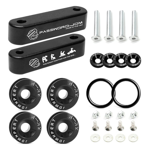 JDMPASSWORD Hood Vent Spacer Riser Kit For Honda Civic EK EF 88-00 Acura Integra