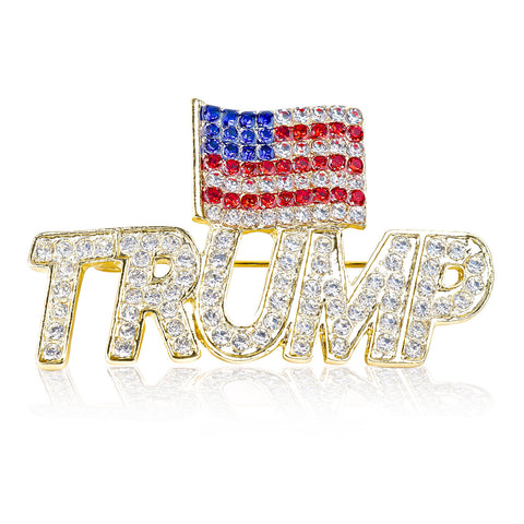 2x Trump 2024 American Flag Make America Great Again Label Brooch Pin Unisex