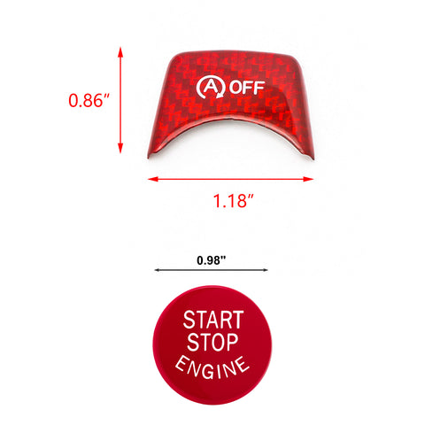 2x Red Engine Start/Stop Switch w/ OFF Button Cover Accessoriess For BMW F30 F31