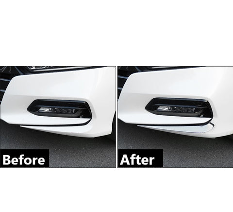 Chrome Front Hood Grille Bumper Lip Corner Protector Trim for Honda Accord 18-20