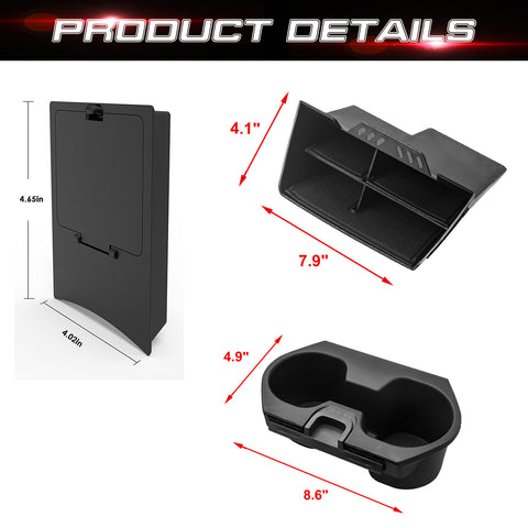 Armrest Box Hidden Storage Case Insert Tray Cup Holder For Honda Civic 10th Gen