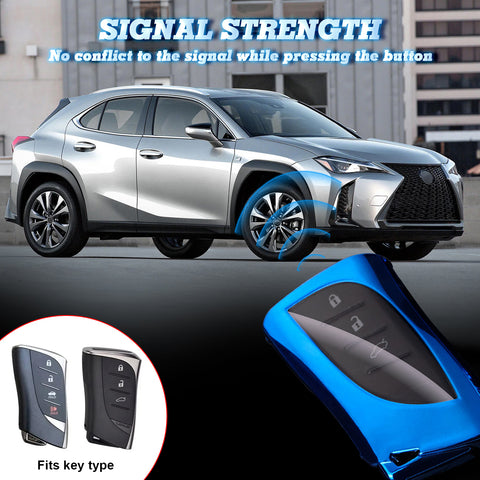 Key Fob Cover with Keychain Soft TPU Full Protection Key Case Shell, Compatible with Lexus ES350 ES300h LC500 LC 500h LS500 LS500h UX250h GX460 UX200