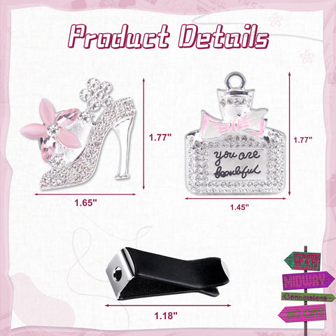 Crystal High Heel & Handbag Car Air Fresheners Diffuser Vent Clips Combo Kit