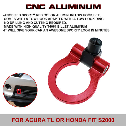 2X Sporty Front Bumper Towing Strap+Tow Hook For Honda S2000 AP1 AP2 2002-2009