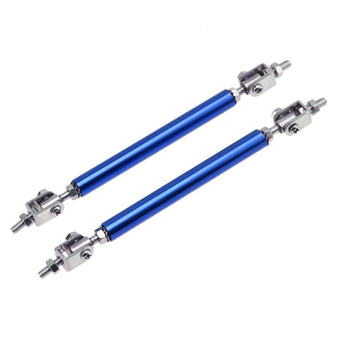 9Pcs Universal Fit Front Bumper Lip Chin Spoiler + Side Skirt Winglets Diffuser + Rear Bumper Canard Splitter Car Body Kits + Adjustable 10"-13" Support Rods