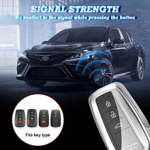 Blue / Black / Red / Rose Gold / Silver Full Protection Soft TPU Smart Key Fob Cover for Toyota Prius Prime GT 86 Camry Hybrid C-HR Corolla Hatchback RAV4 Avalon