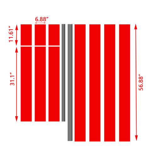 Xotic Tech Glossy Vinyl Racing Stripe Car Hood Graphics Decal Sticker for Hood Roof Rear Trunk Decoration Compatible with Ford Mustang 2015-up