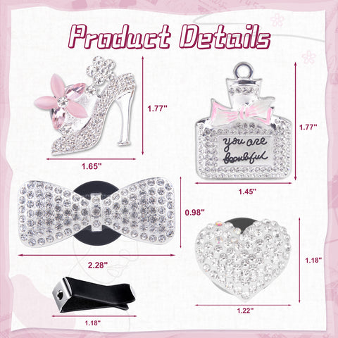 Crystal High Heel & Handbag Car Air Fresheners Diffuser Vent Clips Combo Kit
