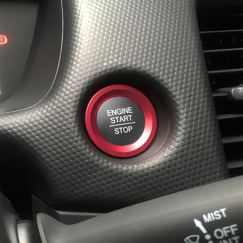 Set Red Engine Start Button Ring Overlay Cover For Honda Civic Accord 10th Gen