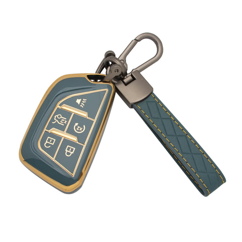 2X TPU Full Cover Remote Key Fob Holder For Cadillac CT5 Escalade 2020-2023