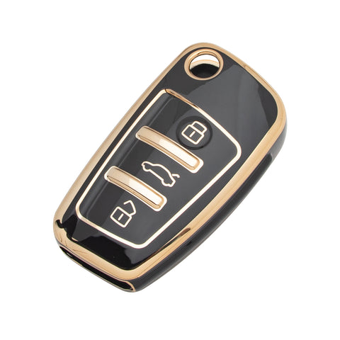 2X TPU Full Cover Flip Smart Key Fob Cover For Audi A1 A3 A4 A6 A8 Quattro