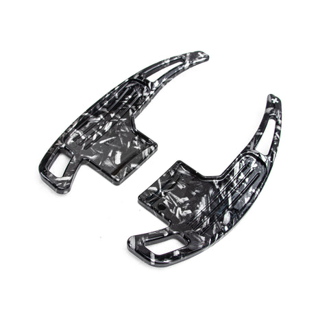Black Forged Pattern Paddle Shifter Extension Cover For Ford Mustang 2015-2023