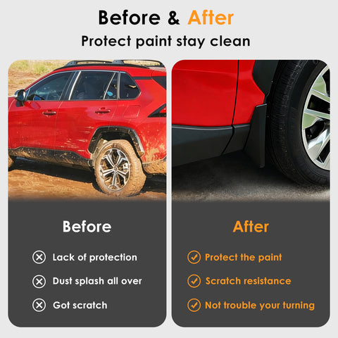 x xotic tech Mud Flaps Splash Guard Compatible with Toyota RAV4 2026 2027, Front & Rear Mudguards Fender Protector Set w/Hardware Car Accessories(4PCS)