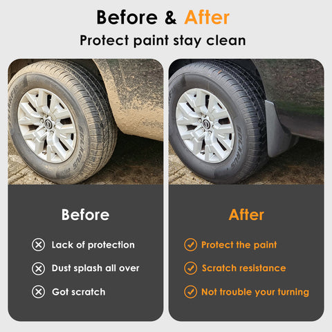 x xotic tech Mud Flaps Splash Guard Compatible with Nissan Frontier S/SV 2022 2023 2024 2025 2026 2027, No Drill Front & Rear Mudguards Fender Protector Set w/Hardware Pickup Truck Accessories(4PCS)